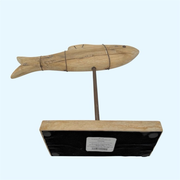 Threshold Natural Light Brown Wood Fish Table Accent - Picture 9 of 10